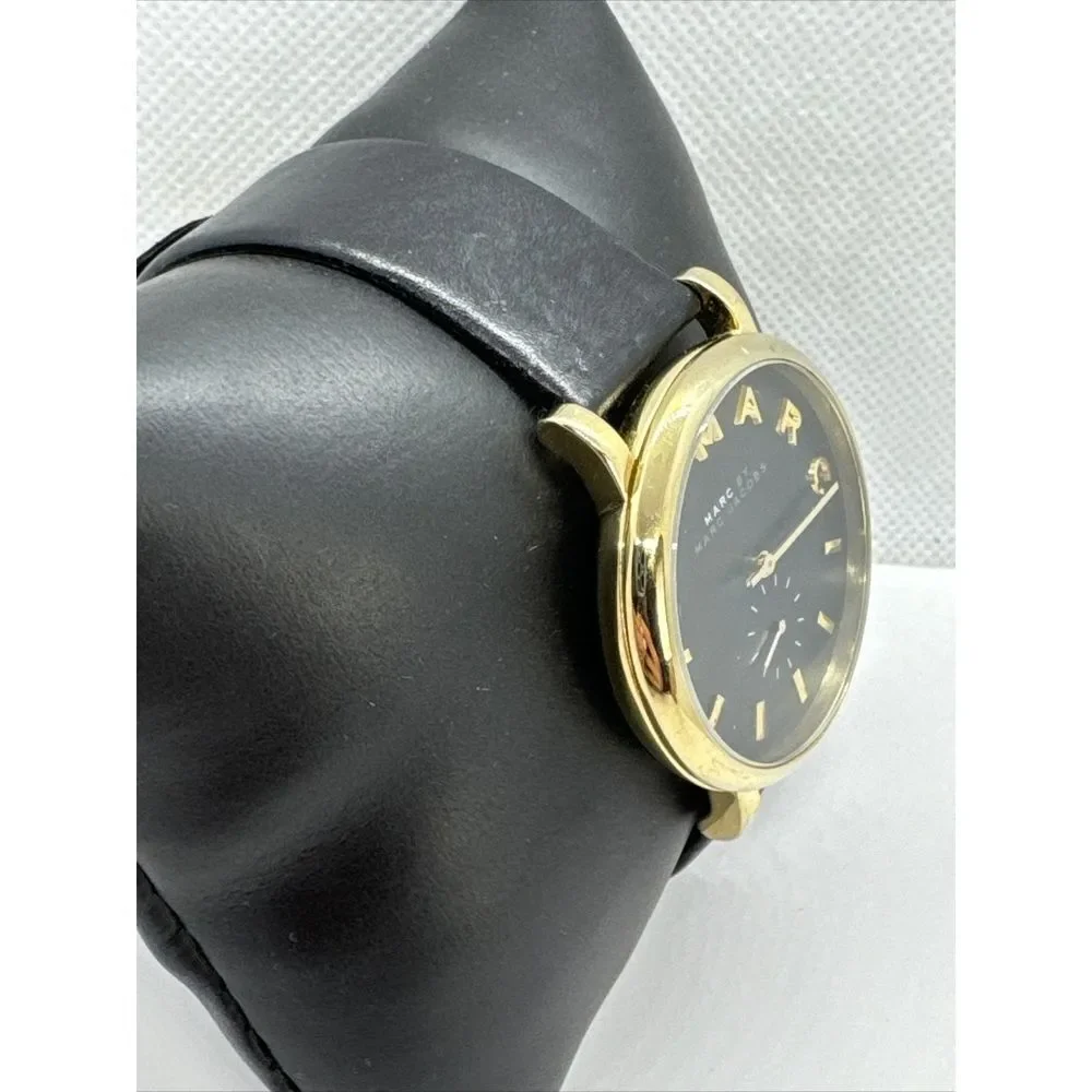 Marc Jacobs MBM1269 Women's Black Leather Analog Dial Quartz Wrist Watch JNA704